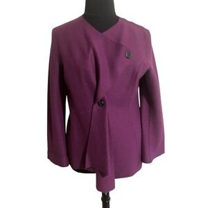 BEYOND THREADS Mayu Cozy Draped Lapel Felted Alpaca Wool Jacket Sweater XL